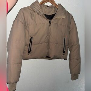 Tan puffer jacket